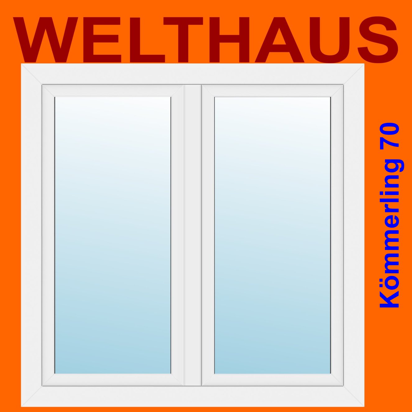 FENSTER 2-flügliges(cod 97) Kunststofffenster Stulpfenster Fenster Weiß